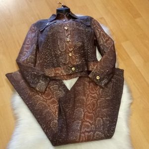 🎊 HOST PICK!! V Cristina Twill Bronze Snake Print Bling 💎Jacket